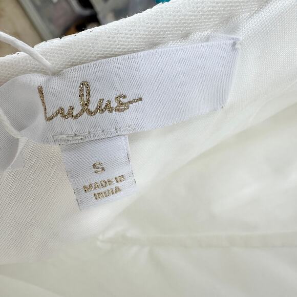 Lulus Everlasting Passion White Sequin Beaded Backless Maxi Dress Wedding S NWT - Picture 9 of 15